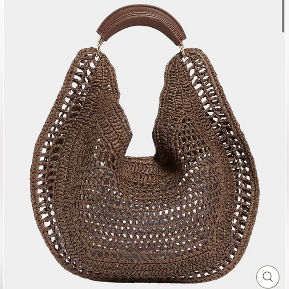 Urban Expressions Handbags - Urban Expressions Camden Brown Raffia Straw Hobo Shoulder Bag Summer Tote Medium